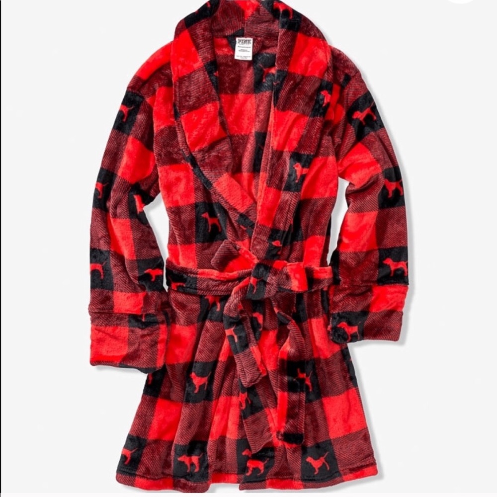 PINK plaid robe
